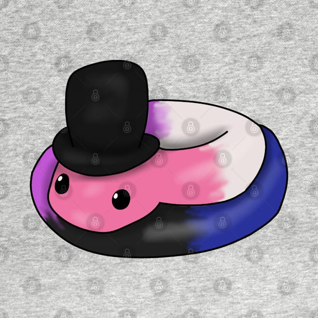 Genderfluid Snake in a top hat by Becky-Marie